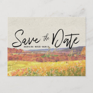 Rustikale Herbsthochzeit Save the Date Postkarte