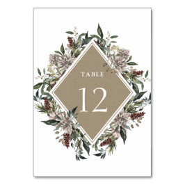 Rustikale Herbsthochzeit Tischnummer