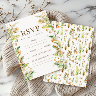 Rustikale Herbstkarten belassen Boho-Hochzeit im H RSVP Karte