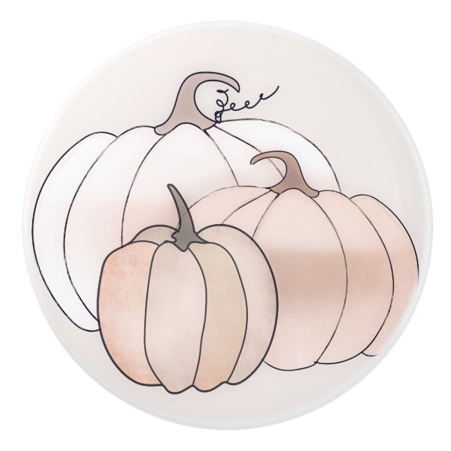 Rustikale Herbstkürme Keramikknauf (Vorderseite)