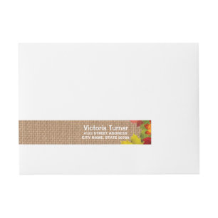 Rustikale Herbstlaub Burlap Wedding Custom Rundum-Adressaufkleber