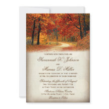 Rustikale Herbstlaub Einladungen für Hochzeiten im