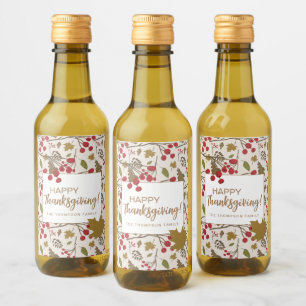 Rustikale Herbstlaub glücklich dank maßgeschneider Weinetikett