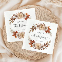 Rustikale Herbstlaub glücklich Thanksgiving Serviette