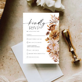 Rustikale Herbstlaub Hochzeit der RSVP-Karte RSVP Karte