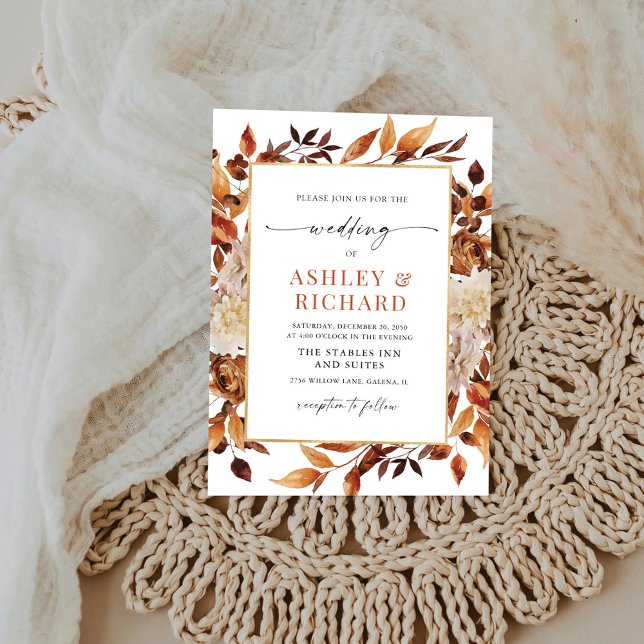 Rustikale Herbstlaub Hochzeit Einladung (Von Creator hochgeladen)