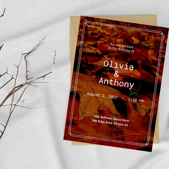 Rustikale Herbstlaub Hochzeit Einladung (Von Creator hochgeladen)