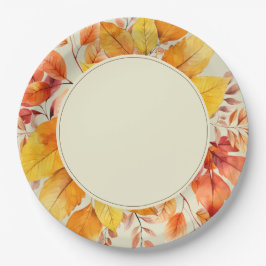 Rustikale Herbstlaub Hochzeit Pappteller