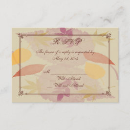 Rustikale Herbstlaub Hochzeitkarte RSVP Karte
