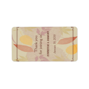 Rustikale Herbstlaub Hochzeitstil Adressaufkleber