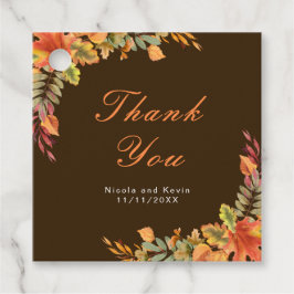 Rustikale Herbstlaub im Herbst Hochzeit Danke Geschenkanhänger