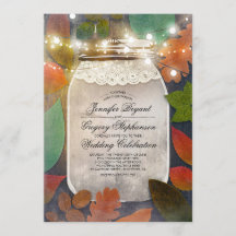 Rustikale Herbstlaub Mason Jar String Lights Hochz