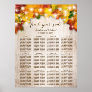 Rustikale Herbstlaub mit Lichteffekten Poster