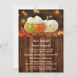 Rustikale Herbstlaub Pumpkin Post Hochzeit Einladu Einladung