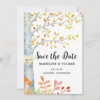 Rustikale Herbstlaub QR-Code Save the Date