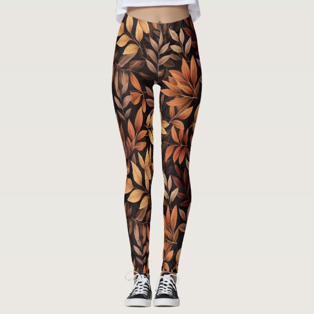 Rustikale Herbstleaves Leggings (Vorderseite)
