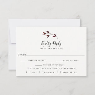 Rustikale Herbstleaves mit RSVP-Wahlkarte RSVP Karte