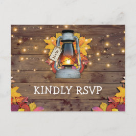 Rustikale Herbstleuchten Herbstlichtpaare RSVP Einladungspostkarte