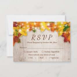 Rustikale Herbstlichter beleuchten RSVP Hochzeit