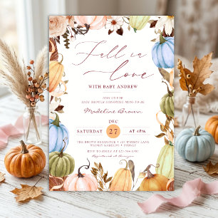 Rustikale Herbstliebe Kürbis Herbst-Baby-Party Einladung