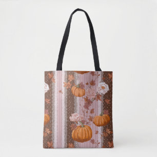 Rustikale Herbstpumpen und Blumenstrauß nahtlos Tasche