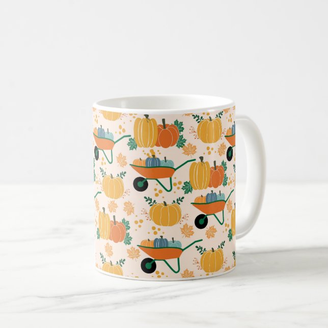 Rustikale Herbstpumpen und Gartenbauernhaus Kaffeetasse (VorderseiteRechts)