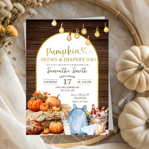 Rustikale Herbstpumpenbrauen & Windeln Kinderdusch Einladung
