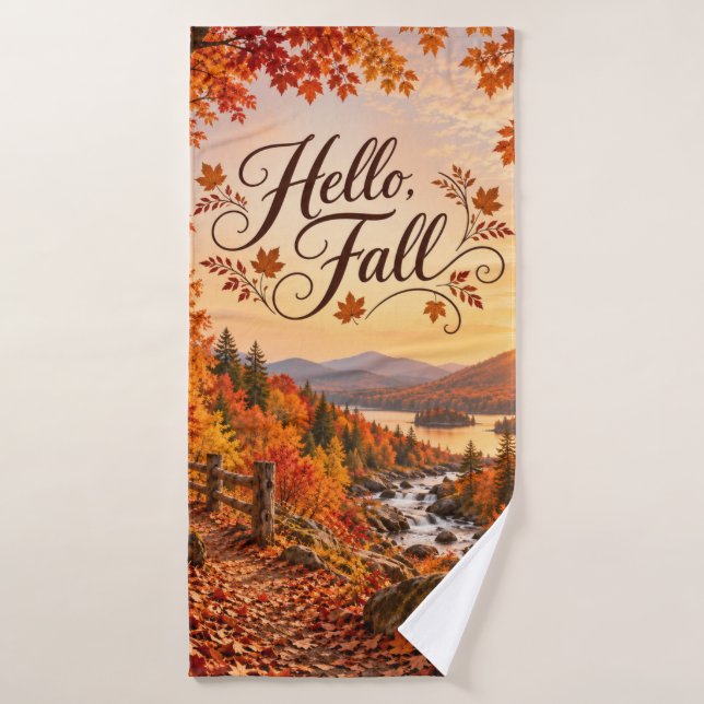 Rustikale Herbstsaison-Illustration Badehandtuch (Badehandtuch)
