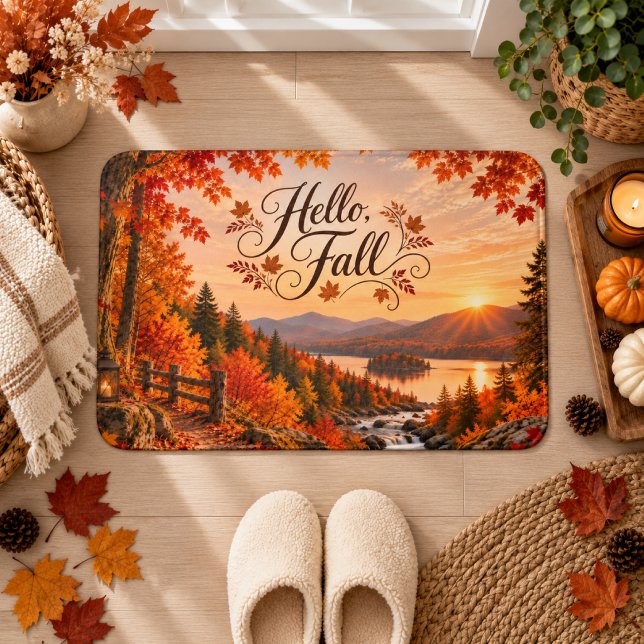 Rustikale Herbstsaison-Illustration Badematte (Von Creator hochgeladen)