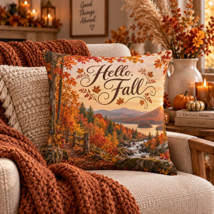 Rustikale Herbstsaison-Illustration Kissen