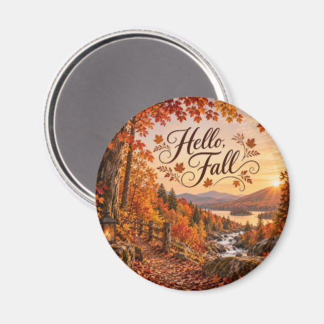 Rustikale Herbstsaison-Illustration Magnet (Vorderseite/Rückseite)