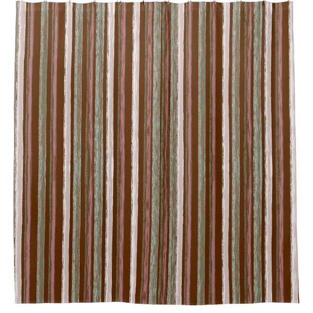 Rustikale Herbstwälder Streifen Kunst, Dichtung un Duschvorhang (Vorderseite)