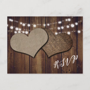 Rustikale Herzen Hochzeit RSVP Postkarte Auswahl