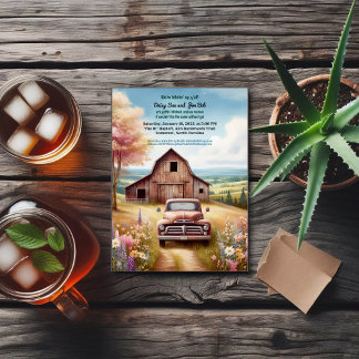 Rustikale Hillbilly Landschaft Einladung Hochzeit