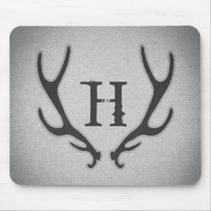 Rustikale Hirschantler Graue Imitate begraben Text Mousepad