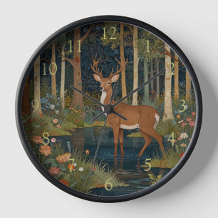Rustikale Hirschböhmische Waldlandschaft Uhr