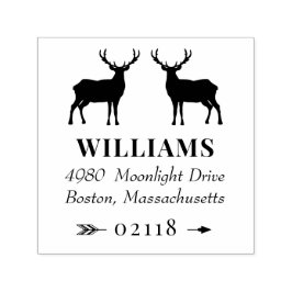 Rustikale Hirschbucks & Arrow Name & Anschrift Permastempel