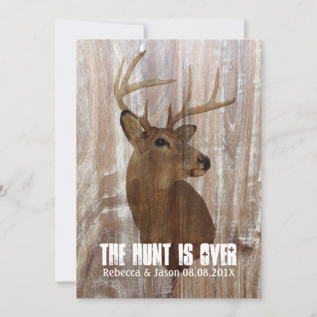Rustikale Hirsche die Jagd ist über Hochzeitseinla Einladung (Vorderseite)