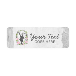 Rustikale Hirsche Silhouette Blumenreath Cameo auf