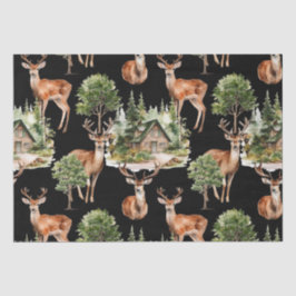 Rustikale Hirsche Wildfauna Weihnachten Seidenpapier