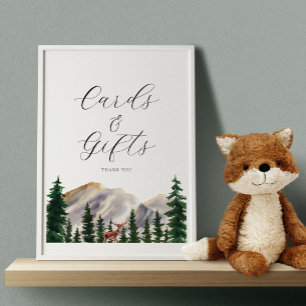 Rustikale Hirschkarten und Geschenke Zeichen Poster