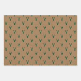 Rustikale Hirschköpfe, die Papiertüten zum Abpacke Geschenkpapier Set