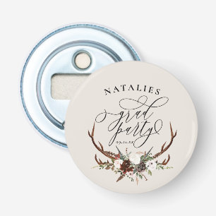 Rustikale Hirschliebhaber und Blumenstuhl  Flaschenöffner