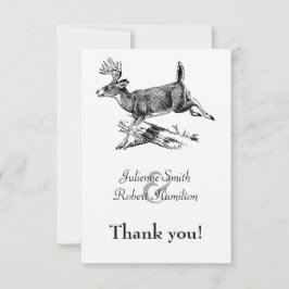 Rustikale Hirschwoodland-Hochzeit Dankeschön Karte