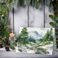 Rustikale Hochland-Bergszene Frohe Weihnachten