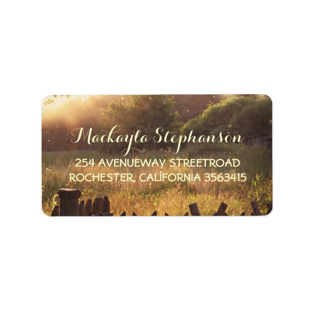 Rustikale Hochzeit Adressaufkleber (Vorne)