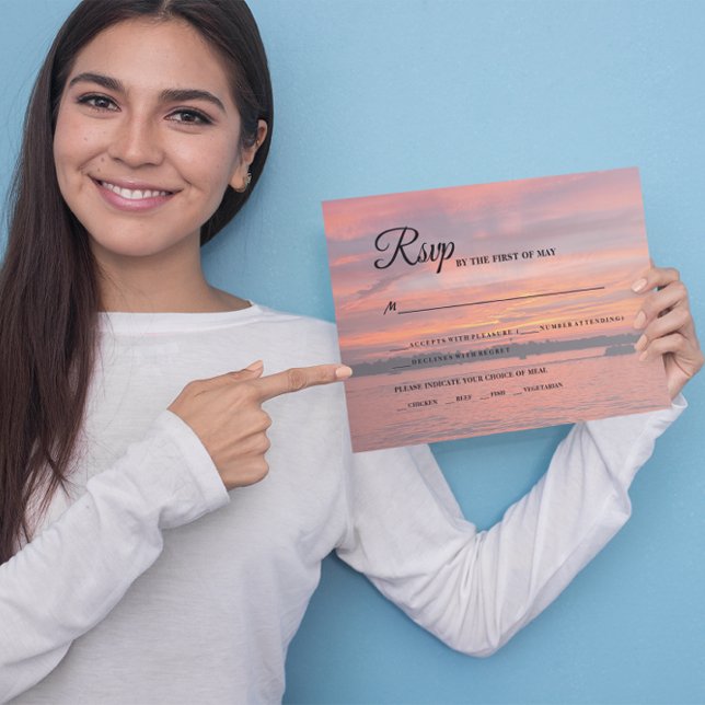 Rustikale Hochzeit am Sonnenuntergang RSVP Karte (Von Creator hochgeladen)