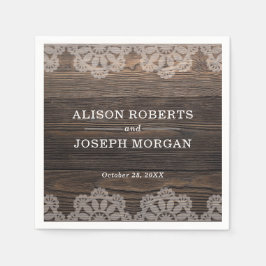 Rustikale Hochzeit aus Holz Serviette