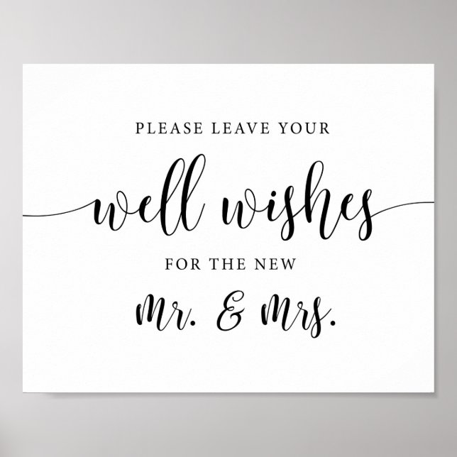 Rustikale Hochzeit Bitte Verlass deine Wünsche Poster (Vorne)