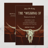 Rustikale Hochzeit Braune Western Stier Schädel La